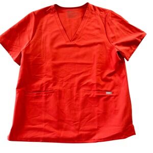 FIGS Set Casma Three-Pocket Scrub Top Clay Red Technical Collection XXL NWT